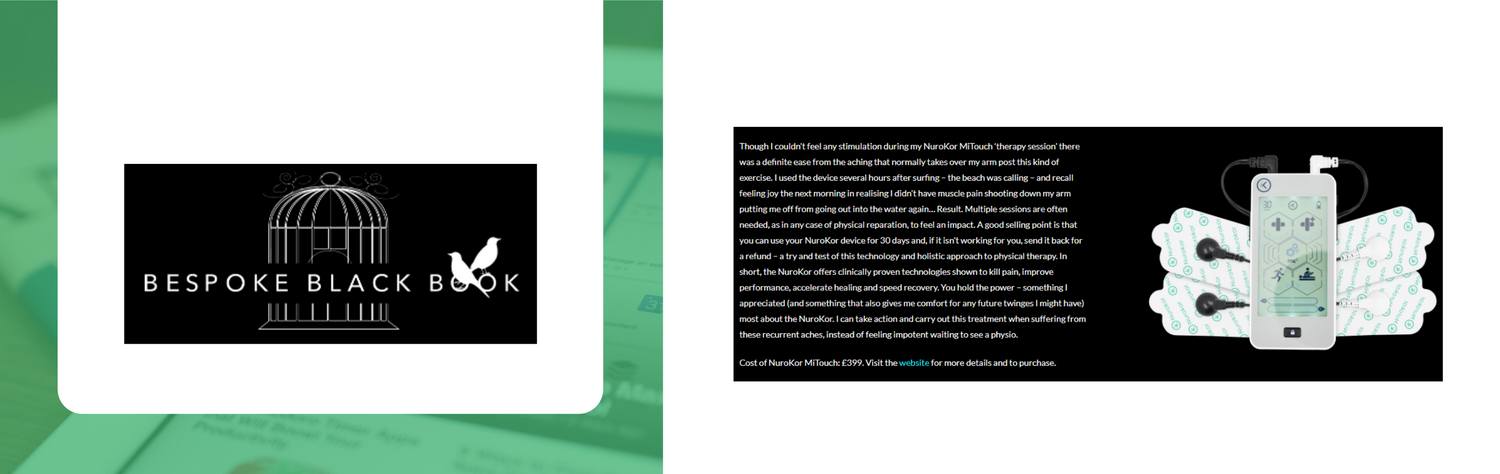 Bespoke Black Book use the NuroKor mitouch to manage a shoulder injury