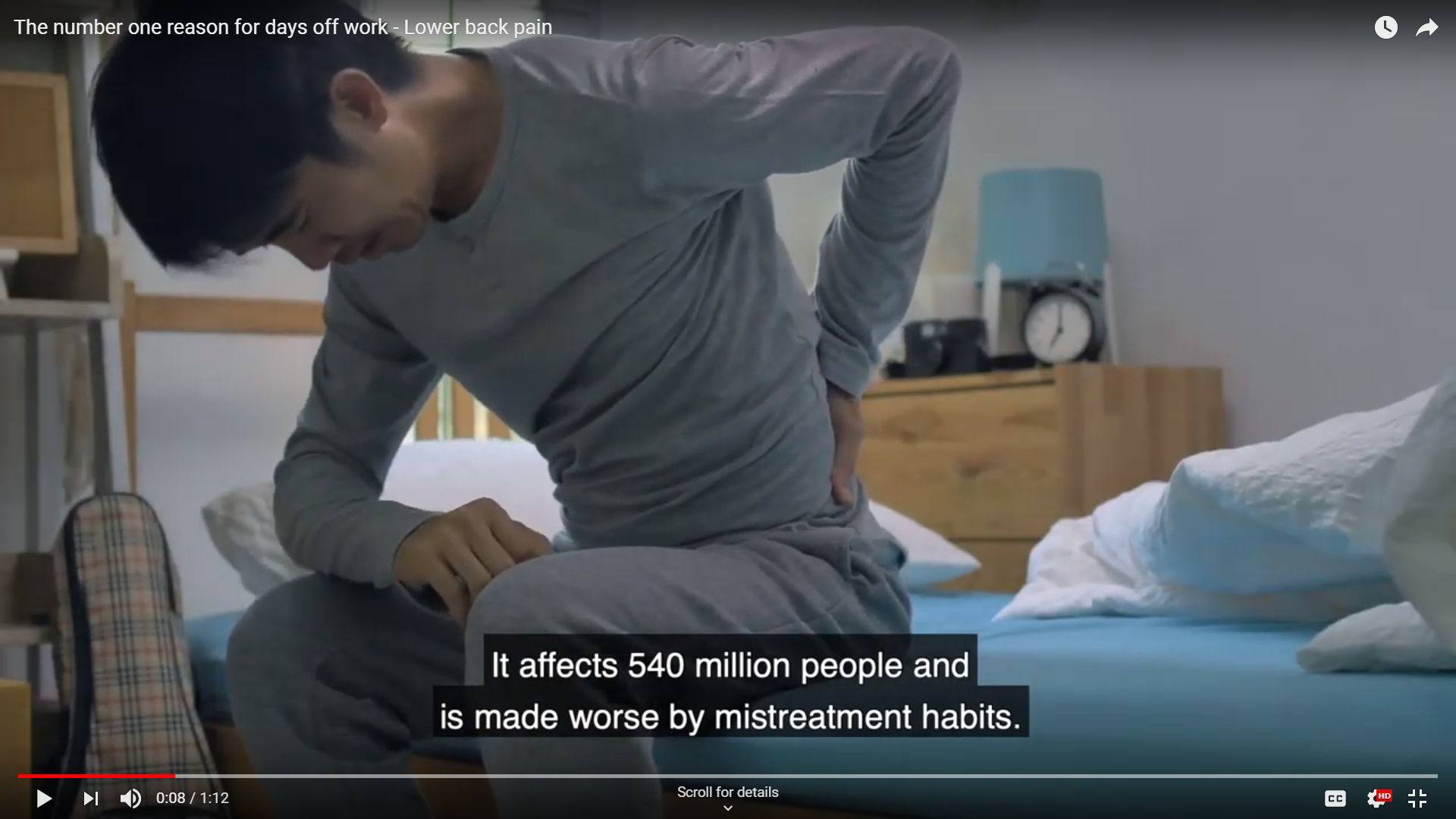 Lower back pain has been identified as a leading cause of disability globally